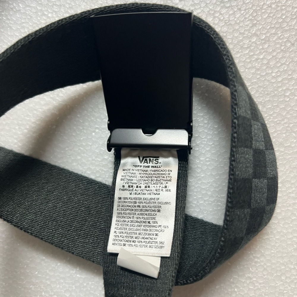 Vans Black and Gray Checkered Belt